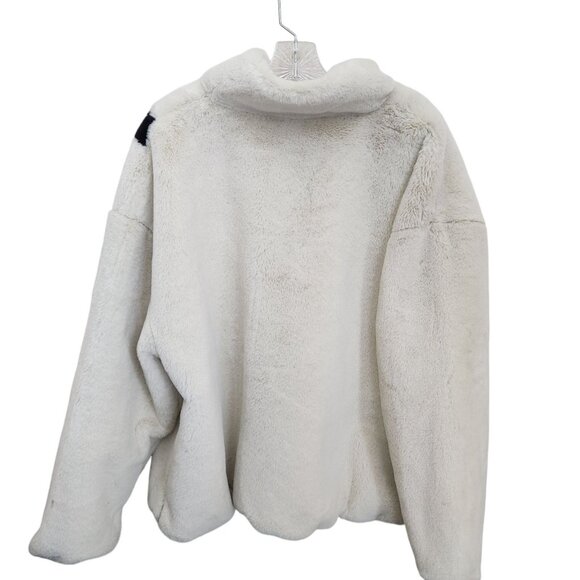 Nike Essentials Women's XL Big Swoosh Faux Fur Logo Full Zip Jacket - Picture 3 of 16